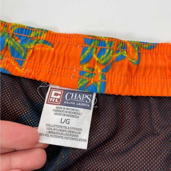 Ralph Lauren Chaps Swim Trunks L shorts Hawaiian Tropical Print Vintage - Picture 3 of 7